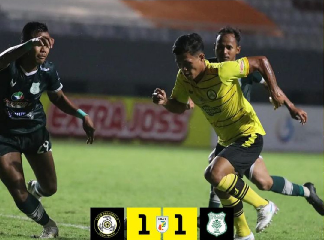 Laga perdana Klub Sepakbola (KS) Tiga Naga melawan PSMS Medan di Liga 2 Indonesia musim 2021 berakhir imbang. 