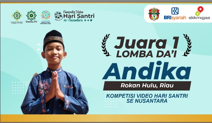 Andika, putra Rohul yang juara di ajang lomba Dai se-Nusantara.