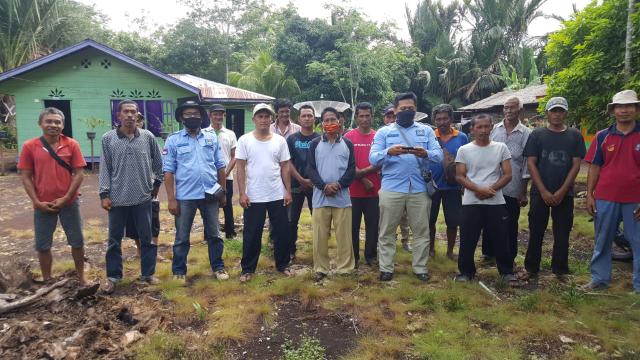Kunjungan pengurus HNSI ke Desa Ketapang Permai, Kecamatan Pulau Merbau, Minggu (28/6/2020).
