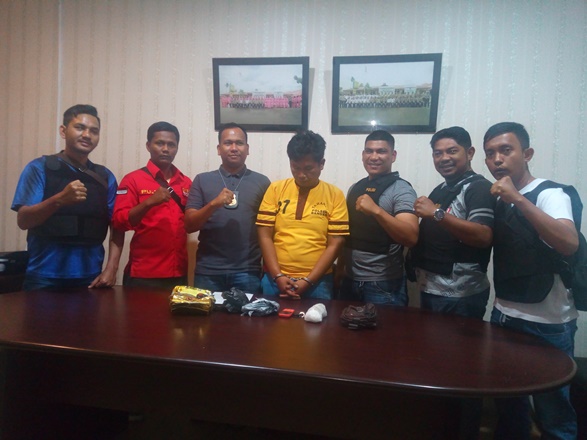 Pelaku FSN warga Jalan Dusun simpang Pujud, Kelurahan Bahtera Makmur, Kecamatan Bagan Sinembah diamankan polisi