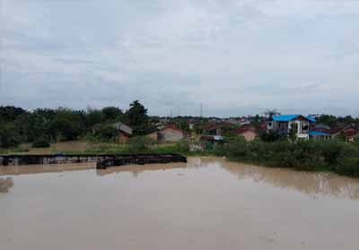 Kondisi banjir di Perumahan Witayu