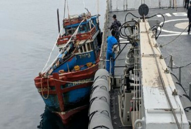 Ilustrasi penangkapan kapal Vietnam. Foto: CNNIndonesia