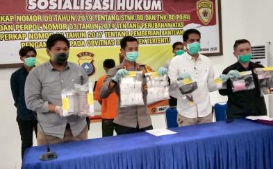 Pres rilis kasus penangkapan narkoba di Polres Kabupaten Inhil.