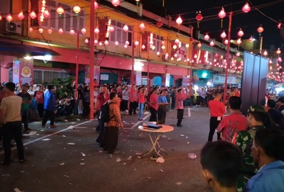 Perayaan Imlek di Jalan Karet Pekanbaru.