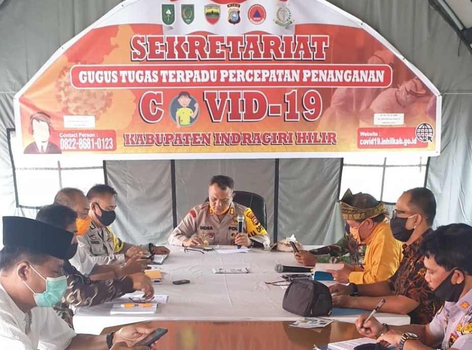 Rapat Gugus Tugas Percepatan Penanganan Covid-19 Kabupaten Indragiri Hilir (Inhil).