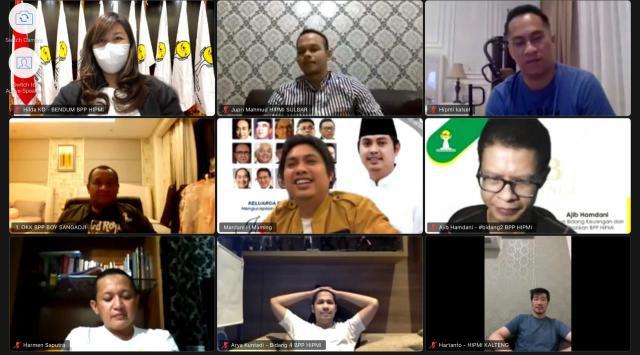 Forum Ketum BPP dan BPD HIPMI se-Indonesia secara online melalui virtual zoom. 