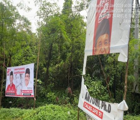 Caleg DPR RI dapil Riau 1 dari PSI, Raja Juli Antoni diduga dirusak (foto/ist)
