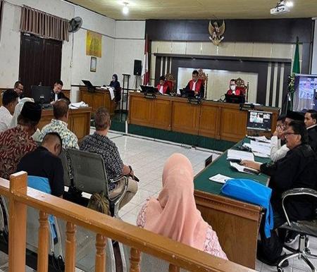 Sidang lanjutan kasus dugaan korupsi dengan terdakwa Bupati Kepulauan Meranti nonaktif M Adil di Pengadilan Tipikor pada Pengadilan Negeri Pekanbaru, Rabu (11/10/2023). 