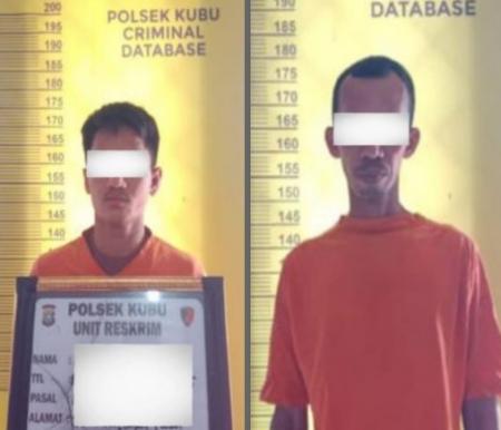 Dua tersangka kasus narkoba ditangkap Polsek Kubu (foto/zal)