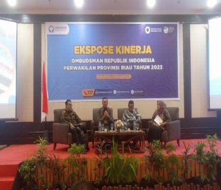 Ekspose kinerja Ombudsman RI perwakilan Riau.(foto: rivo/halloriau.com)