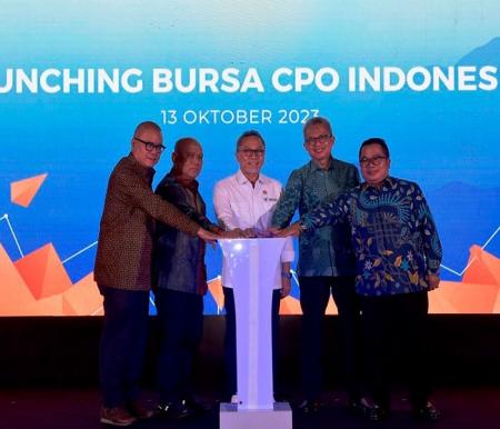 Peluncuran Bursa CPO (crude palm oil/minyak kelapa sawit) di Jakarta, Jumat (13/10/2023). 