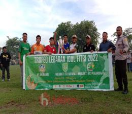 Tim Sepakbola Meranti FC Batam berhasil menjuarai laga Trofeo Lebaran Idul Fitri 1443 Hijriyah Askab PSSI Kepulauan Meranti