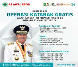 Operasi katarak gratis IKPTB bersama RS Awal Bros Pekanbaru.(foto: istimewa)