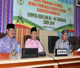 Gubernur Riau Syamsuar menghadiri Rapat Paripurna HUT ke-507 Bengkalis.