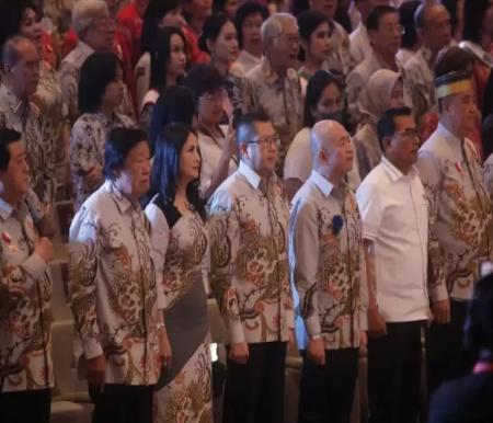 Paguyuban Sosial Marga Tionghoa Indonesia menghelat ulang tahun yang ke-25 di Gedung Sasono TMII, Senin (2/10/2023). 