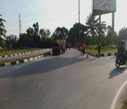 Warga terjaringdi pintu masuk Kota Pekanbaru.