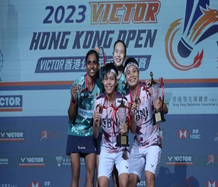 Nomor ganda putri dan tunggal putra Indonesia yang berjaya di Hong Kong Open 2023 (foto/PBSI)