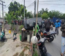 Insiden kecelakaan maut di Jalan Sudirman simpang Jalan Pandan, Kota Pekanbaru.(foto: int)