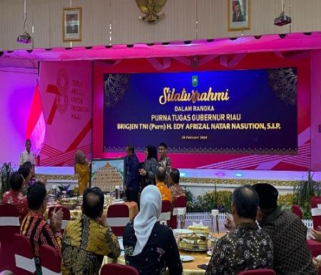 Kegiatan silaturahmi purna tugas Gubernur Riau, Edy Natar Nasution.(foto: mg1/halloriau.com)
