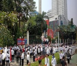 Aksi damai para rektor perguruan tinggi se-Indonesia bersama APTISI Riau di depan Istana Negara.(foto: istimewa)