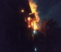 Kebakaran di Pekanbaru hanguskan lima rumah warga (foto/Bayu)