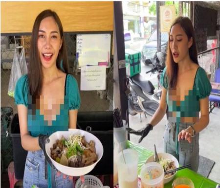 Penjual mie cantik dan seksi di Bangkok viral (foto/int)