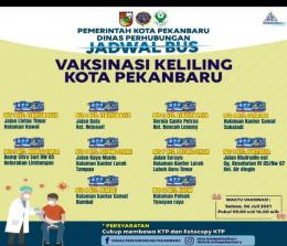 Lokasi bus vaksin keliling di Pekanbaru hari ini.