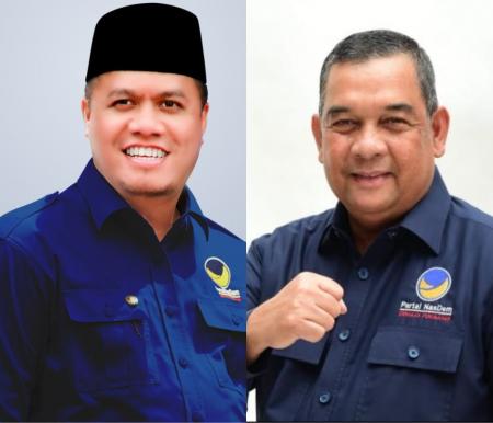 Yopi Arianto (kiri) dan Edy Natar Nasution (kanan) sama-sama maju Pilgubri 2024 di bawah bendera Nasdem (foto:istimewa) 