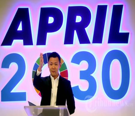 Direktur Royal Golden Eagle (RGE) Anderson Tanoto saat acara konferensi pers peluncuran APRIL2030 di Jakarta, tiga tahun lalu.