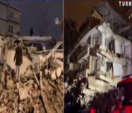 Bangunan runtuh akibat gempa dahsyat di Turki (foto/int)