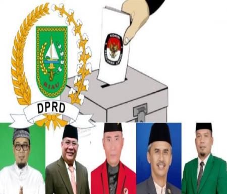 Petahana anggota DPRD Riau dari kiri-kanan: Ade Agus Hartanto, Marwan Yohanis, Sugeng Pranoto, Mardianto Manan, Sardiyono (foto:ist)