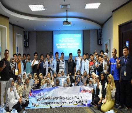 XL Axiata mendapat kunjungan 40 siswa-siswi dari Sekolah Inspirasi Bangsa, Aceh Tamiang.(foto: istimewa)