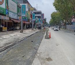 Pengaspalan ulang bekas galian proyek IPAL di Kota Pekanbaru (foto/int)