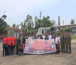 Tim BRGM-BRIN dan BPBD Riau di Lanud Roesmin Nurjadin Pekanbaru.(foto: istimewa)