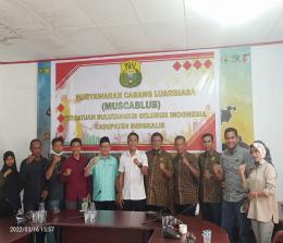 Foto bersama usai terpilihnya Khairul Umam sebagai Ketua Persatuan Bulutangkis Seluruh Indonesia (PBSI) Kabupaten Bengkalis periode 2022-2026.