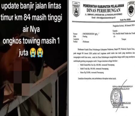 Video keluhan pengendara dikenai tarif Rp1 juta nyebrang viral di Medsos (foto/IG Riaupku)