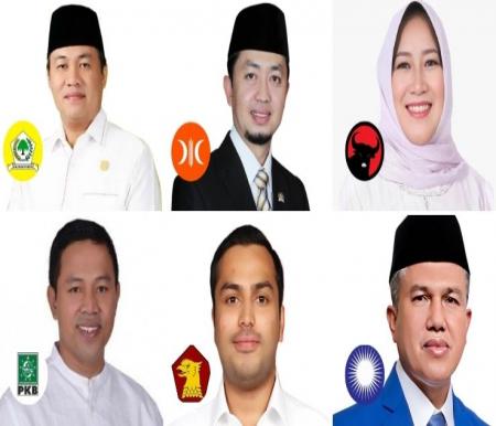 dari kiri atas ke kanan bawah: Yulisman (Golkar), Syahrul Aidi Maazat (PKS), Siti Aisyah (PDIP), Abdul Wahid (PKB), M Rohid (Gerindra), Sahidin (PAN)
