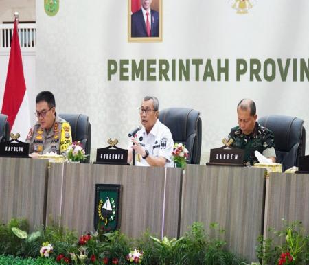Gubernur Syamsuar Pimpin Rapat Koordinasi Bersama Forkopimda Riau (foto/int)