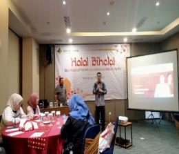 Kadiv Pelayanan Medis Eka Hospital Pekanbaru, Widy Hartono saat kegiatan halal bihalal RS Eka Hospital Pekanbaru bersama media.(foto: mimi/halloriau.com)
