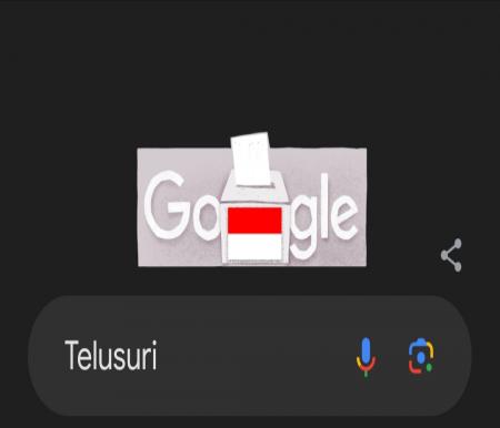Google Doodle kotak suara Pemilu 2024.(foto: mg1/halloriau.com)