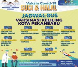 Lokasi bus vaksin keliling di Pekanbaru.