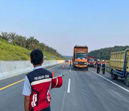 Ada pemeliharaan Jalan di Tol Pekanbaru-Dumai (foto/int)