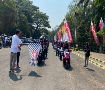 Kegiatan Motoran Asik Bareng Bikers se-Indonesia yang ditaja AHM di Kota Malang.(foto: istimewa)