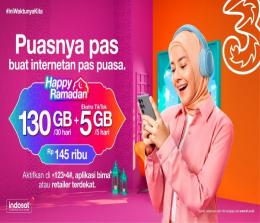 Tri juga memberikan rangkaian produk Ramadan Happy, untuk kebutuhan digital pelanggan dengan variasi paket data lebih besar (foto/ist)