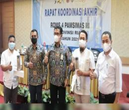 Rapat Koordinasi Akhir ROMS 4 Pamsimas III Provinsi Riau dilaksanakan di Hotel Drego Pekanbaru, Rabu (17/11/2021). 