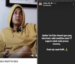 Youtube Raditya Dika dengan lebih 9 juta subscriber kena hack (foto/int)