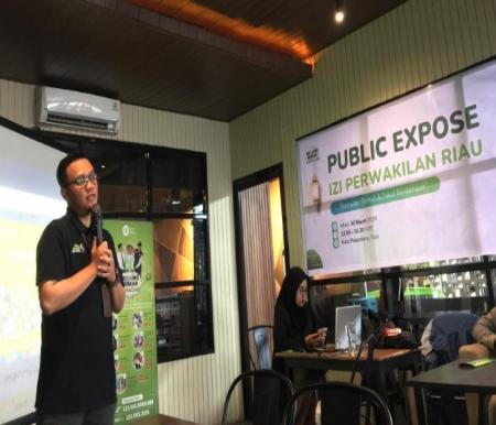 Iqbal Farizi, Kepala Perwakilan IZI Riau saat public expose bersama media (foto/ist)