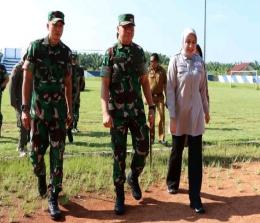 Komandan Korem 031 Wirabima Brigjen TNI Parlindungan Hutagalung tiba di Rengat (foto/andri)