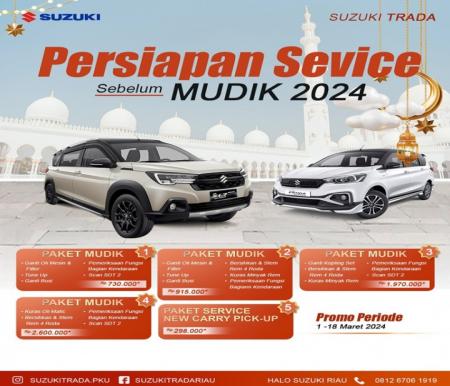 Persiapkan perjalanan mudik Anda bersama Suzuki Trada Riau, jangan lewatkan periode promo servisnya. (foto:instagram@suzukitrada.pku)