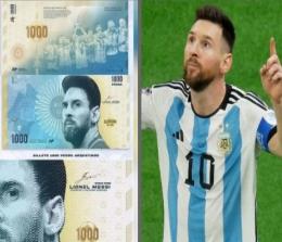 Gambar Lionel Messi dicetak di uang baru viral di Medsos (foto/int)